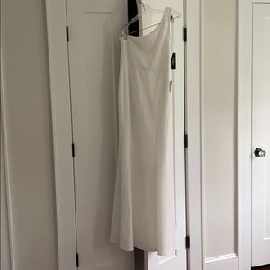 Lulus White One Shoulder Gown